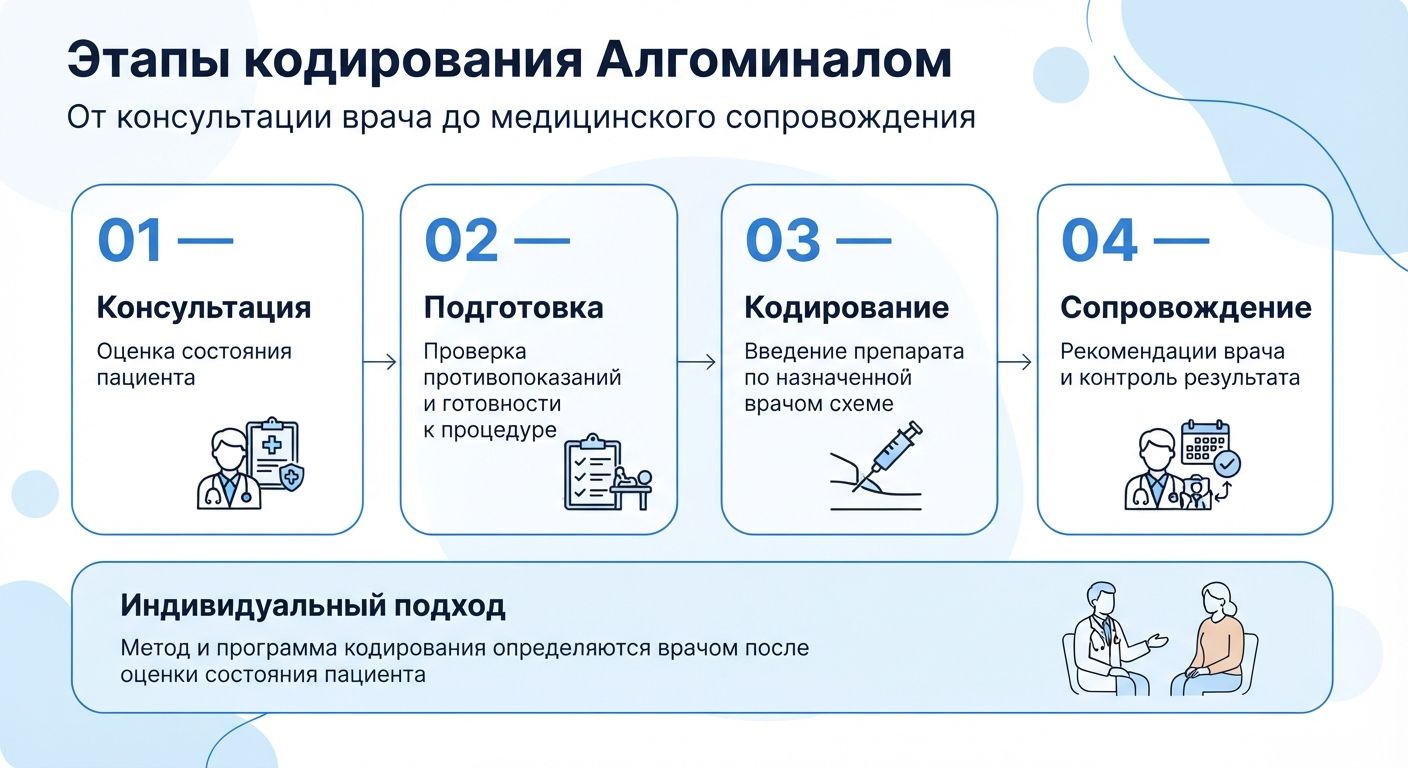 Кодирование препаратом «Алгоминал» в Осташкове инфографика